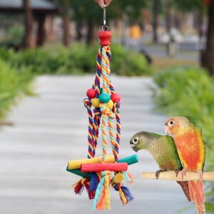 Mia-Colorful Braided Rope Chew Toy for Parrots