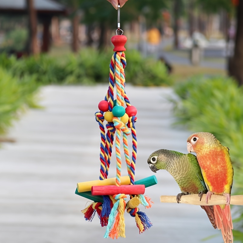Mia-Colorful Braided Rope Chew Toy for Parrots