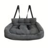 Mia-2-in-1 Dog Car Seat & Travel Bed – Grey Polyester with Fleece Filling