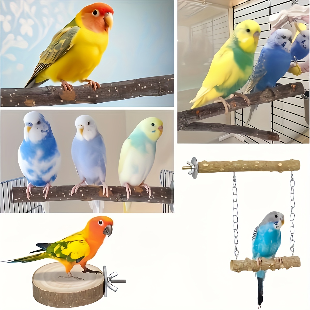 Mia-9-Piece Natural Wood Bird Toy Set for Parrots and Small Birds - Image 6