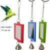 Mia-1pc Double-Sided Square Mirror Bird Toy
