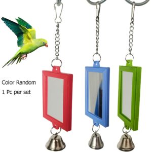 Mia-1pc Double-Sided Square Mirror Bird Toy